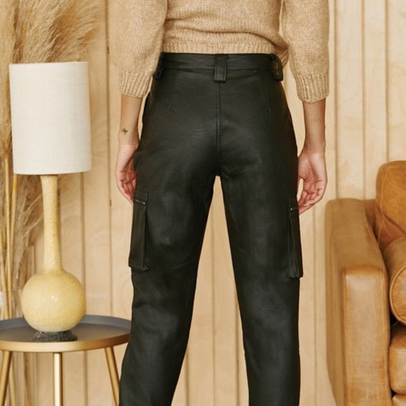Faux leather high rise joggers from KanCan - Picture 2 of 9